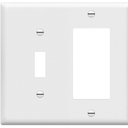 Enerlites 881131-W Decorator/Toggle Switch Wall Plate Combination, 2-Gang, White, Standard Size, Unbreakable Polycarbonate, Replacement Receptacle Faceplates Outlet Cover, 80 Pieces