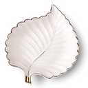 Ceramic Jewelry Trays Trinket Dish Ring Dish Ceramic Candy Plate Snack Plate Leaf Shaped Dish (White, Medium)