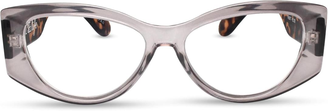 Gray Vouge Large Cat Eye Reading Glasses for Women with Sturdy Made - Oversized Cateye Readers for Women - Trendy for all Face Shapes Bold Fashion Women's Readers - Cheaters Reading Glasses 3.0