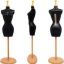 Doll Dress Form Mannequin Dress Form Torso Stand with Base Stand for Apparel Design and Costume Jewelry Display(Black Gold,4pcs) (Black Gold 10.4x3.0x1.9)