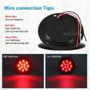 Partsam 2PCS 4" Red Stop Turn Tail Brake Truck Trailer Light Flange Mount 12 Diodes Utility