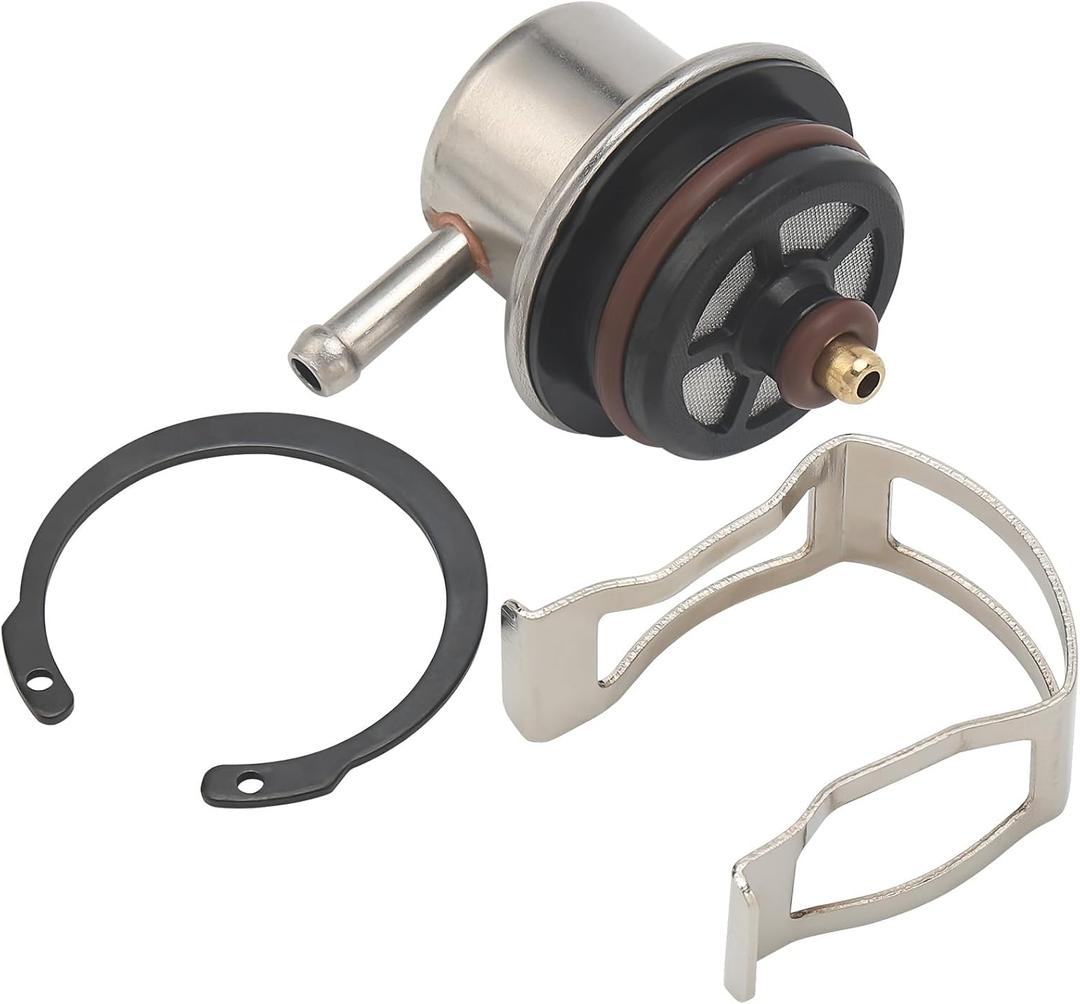 19236428 Fuel Pressure Regulator with Clip + Snap Ring 3.8BAR For Chevy Silverado Avalanche Suburban Express Tahoe Impala/GMC Sierra Yukon/Cadillac Escalade/Buick Rainier & More Replace# 217-3299