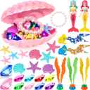 Pool Toys, 31Pcs Mermaid Toys Diving Toys with Shell Treasure Chests and Storage Bag, Swimming Pool Games Summer Water Toy Gift Set for Kids Toddlers Girls Boys