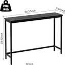 VASMIA Console Table, Entryway Table, Narrow Sofa Table, 39" Bamboo Hallway Table for Entryway, Living Room, Bedroom, Foyer, Black, 9.44"d X 39.37"w X 29.52"h