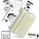 ORGBRO Sticker Printer Machine, X3 Mini Printer Print Pods Portable Thermal Inkless Sticker Maker, 2-3 Inch 300 DPI Bluetooth Pocket Printers for Smartphones, Notes, Journal, Photos, DIY, Kids Gift (Olive Green)