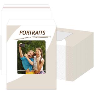 Humyoun 100 Pcs Photo Envelopes 8 3/4'' x 11 1/8'' Portrait Envelope with 5'' x 6'' Plastine Window for Photos Catalog Magazine Brochures Certificates Company Calendar (Minimalism)