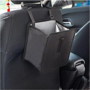 Fekey&JF Foldable Car Trash Can, Hanging Waterproof Leakproof Trash Can Storage Bag for Car with Large Capacity, Car Interior Accessories (Small)