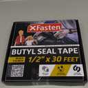 XFasten Butyl Tape Black, 1/2 in x 30 ft x 1/8 in  Easy-to-Work-with Automotive Butyl Sealant Tape, Mess-Free Rubber Caulk for RV, EPDM Putty for Window, Headlight, Roof, Windshield, and Car Doors