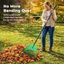 6 x Gardzen Rake for Leaves and Hand Scoops Set, 67 inch Adjustable Long Handle, Crack Resistant Modified PE Rake & Scoops, Comes with Wrist Pads, 72 Gallon Bag, Gloves