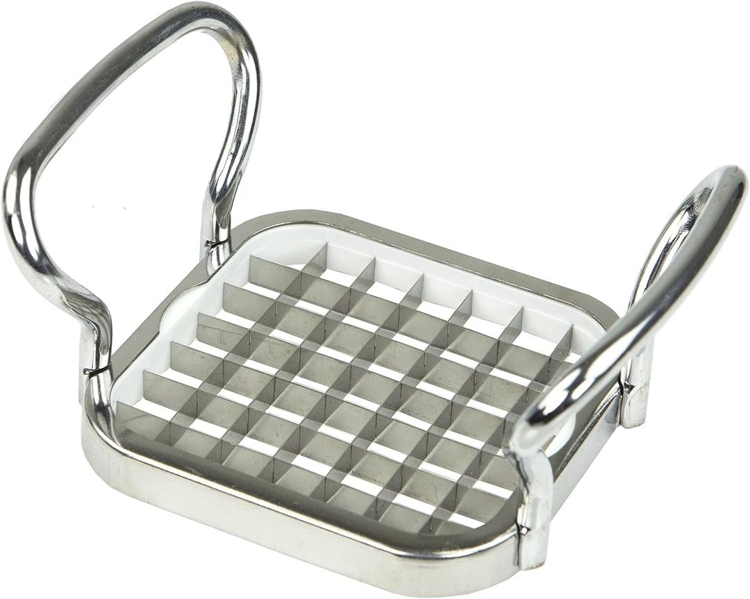 French Fry Cutter By Home Basics, French Fry Cutter Stainless Steel French Fry Slicer | With Easy Grip Handles,Silver