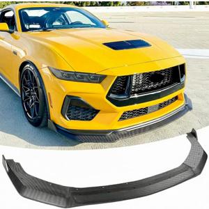Front Bumper Lip Splitter Spoiler Fit for Ford Mustang S650 2024-2026 Accessories GT/EcoBoost/with Performance Package, Carbon Fiber Look Direct Add-on Application 3pcs Air Dam Chin Body Kit