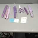 Astercook Knife Set, 13 Pieces Kitchen Knives Set with Healthy Anti-Rust Coating, Dishwasher Safe, Stainless Steel Chef Knife Sets with 6 Blade Guards, Perfect Holiday Gifts for Kitchen Purple (Large)