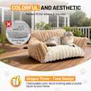 Pet Sofa Bed Washable - Cozy Supportive Cat Couch for Small Indoor Cat - Fluffy Puppy Dog Bed with Breathable Fabric