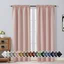 OVZME Blush Pink Blackout Curtains for Girls Bedroom 78 Inch Length 2 Panels Set, Solid Thermal Insulated Energy Saving Window Curtains for Living Room, Dual Rod Pocket Window Drapes, 2x40Wx78L Inches