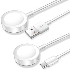 Magnetic Charging Cable for Apple Watch Charger,[USB C Port] Wireless Charging Cable Compatible with iWatch Series Ultra/10/9/8/7/6/SE/SE2/5/4/3/2[3.9FT/1.2M],White