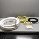 16ft Length Mini Split Line Set,1/4" 1/2" OD Copper Pipes Tubing and 3/8 White PE Thickened Insulated Coil with Flared Nuts for Mini Split Air Conditioner HVAC or Heat Pump System. (16Ft(1/4+1/2))
