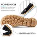 DUOYANGJIASHA Women's Comfortable Loafers Casual Round Toe Moccasins Wild Driving Flats Soft Walking Shoes Women Slip On (7.5, Black)