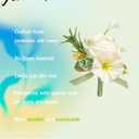 AuroraAria Bridal White Boutonniere for Men,Set of 6,Groom Boutonniere for Wedding,Anniversary,Homecoming,Formal Dinner Party,Wedding Decor,Artificial Bridal White Rose