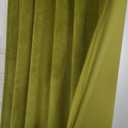 Olive Green Velvet Curtains 84 inches - Lime Thermal Insulated Window Drapes for Living Room, Back Tab Luxury Home Decor Curtains for Bedroom Sliding Door, W52 x L84, 2 Panels