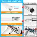 Shower Curtain Rod 42-73 Inch White Shower Rod 7/8" Tension Curtain Rod Adjustable Curtain Rods No Drilling Shower Tension Rod Shower Curtain Tension Rod for Bathroom Windows Doorways