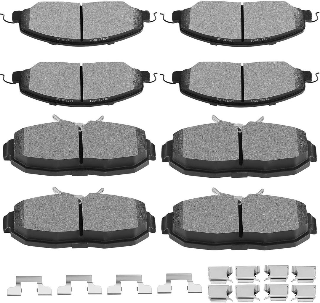 Ceramic Brake Pads Kits,SCITOO 8pcs Brakes Pads Set fit for 2005-2010 for Ford Mustang