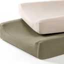 lulumoon Baby Changing Pad Cover: Muslin Diaper Changing Table Pad Cover - Changing Pad Sheets for Girls Boys (S-olive&cream)