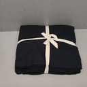 JIYUAN 100% Washed Cotton Duvet Cover Set 3 Pieces Queen, 1 Duvet Cover 90x90 Inches(Comforter Not Included) and 2 Pillowcases,Linen Feel Bedding Set Comfy and Breathable,Black