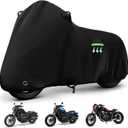 Motorcycle Cover Waterproof for Honda Rebel 300 500 1100, Heavy Duty Outdoor Sun Rain Snow UV Dust All Weather Protection Motorbike Cover with Soft Cotton Lining & Lock Hole