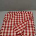 Red White Plaid Cloth Napkins with Fringe Set of 8, Buffalo Checkered Cotton Napkins Washable, Oversized Gingham Napkins, Christmas Dinner Napkins for Wedding, Parties, Thanksgiving, Dinner Decor