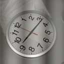 Rohioue 12 Inch Wall Clock Modern Battery Operated Silent Non Ticking Analog Clock Decorative for Bedroom Kitchen Bathroom Office Home Living Room (Silver)