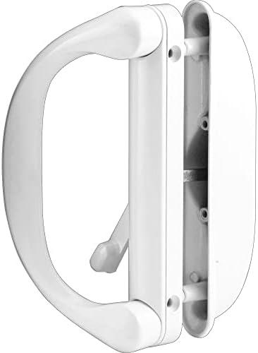 Prime-Line C 1275 Diecast, White, Outside Patio Door Pull with Latch (Single Pack)