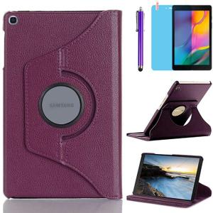 Case for Samsung Galaxy Tab A 8.0 inch 2019 (SM-T290 SM-T295 SM-T297) - 360 Degree Rotating Stand Case Full Protective Cover,with Stylus Pen,Screen Film (Purple)