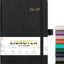 2026-2027 Planner - Academic Planner 2026-2027 Weekly Monthly Planner, July 2026 - June 2027, 5.7'' x 8.4'', Thick Paper, Leather Cover, Pen Holder, Back Pocket, Perfect Daily Organizer - Black
