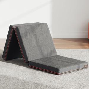 Sweetnight 4 Inch Folding Mattress - Single Size Trifold Mattress Grey with Breathable Cover & Non-Slip Bottom| Portable Floor Mattress for Camping, Travel, RV, Guest Room