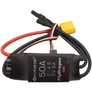 50A ESC 2-4S Electric Speed Controller 5v 3A BEC with XT60 & 3.5mm Bullet Plugs for RC Drone Airplane Brushless Motors