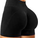 Seamless Gym Workout Shorts Women High Waist Tummy Control Scrunch Butt Lifting Biker Yoga Shorts for Women, XS