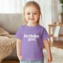 2 x Birthday Girl Shirt Outfit Year Old Kids for Toddler 1st 2nd 3rd 4th 5th 6th 7th (Purple)