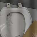 Toilet Seat Elongated with Cover Soft Close, Easy to Install, Plastic, White, Suitable to Elongated or Oval Toilets