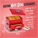 Nostalgia Extra Large Diner-Style Steamer 20 Hot Dogs and 6 Bun Capacity, Perfect for Breakfast Sausages, Brats, Vegetables, Fish