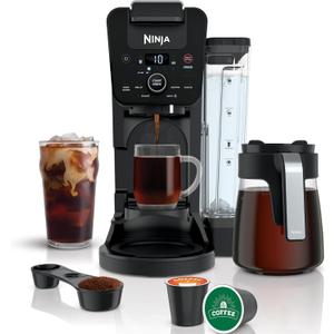 Ninja CFP201 DualBrew System 12-Cup Coffee Maker, Single-Serve for Grounds & K-Cup Pod Compatible, 3 Brew Styles, 60-oz. Water Reservoir & Carafe, Black