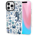 ChiCsFleur for iPhone 16 Pro Case, TPU Phone case with Camera Protection for Women Girls Teens - Blue Whale Shark Stingray Coral Starfish Crab Beautiful Mess Ocean Collage Sorority Aesthetic Unique