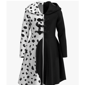 Pexlaxy Kids Girls Black White Costume Halloween Cosplay Coat Cloak for Child Size 140