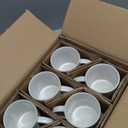 famiware Coffee Mug Set for 6, Star 16 oz Catering Mugs Cup Set with Handle for Coffee, Tea, Cocoa, Milk - Ceramic Stoneware Drinkware Set, Matte White