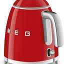 SMEG KLF05 Mini Electric Kettle, 3 Cup (0.8L) Compact Small Water Boiler, Stainless Steel Double Wall, Auto Shut-Off, 360° Base, Retro Countertop Tea & Coffee Kettle –Red