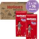 Huggies Size 8 Diapers, Little Movers Baby Diapers, Size 8 (46+ lbs), 76 Count (2 Packs of 38), Packaging May Vary