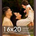 16x20 Picture Frame, Walnut Woodgrain 16 x 20 Poster Frame for Horizontal or Vertical Wall Mounting, 1 Pack