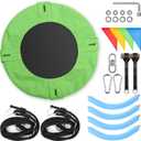 Odoland 24" Kids Tree Swing - Outdoor Small Saucer Swings with 900D Oxford Fabric, Backyard Play Equipment for Children Ages 3-12 Green