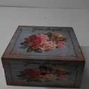 Jolitac Wood Storage Box Set of 3, Vintage Decorative Nesting Boxes Wooden Treasure Storage Crates With Latch, Home Decor Rustic Antique Boxes With Lid for Photos, Jewelry, Cash (Bloom)