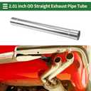 Motoforti 2.5" OD Straight Pipe Tube T304 Stainless Steel Car Tubing Piping 18inch Length Double Expand-on Ends Surface Polishing