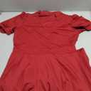 Womens Short Puff Sleeve V Neck Casual Semi-Formal Cocktail Party A-Line Dress (Medium, 017-burgundy)